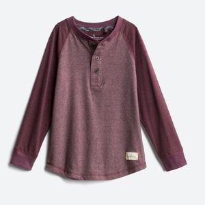 Stitch Fix SZ 6/7 Armando Long Sleeve Raglan Henley Tee- Burgundy